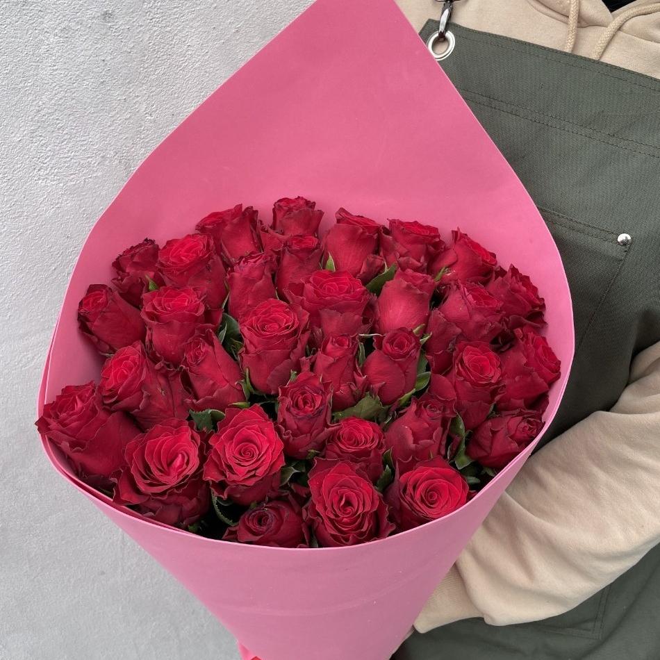 Букеты из красных роз 60 см (Эквадор) (код товара: 183876)