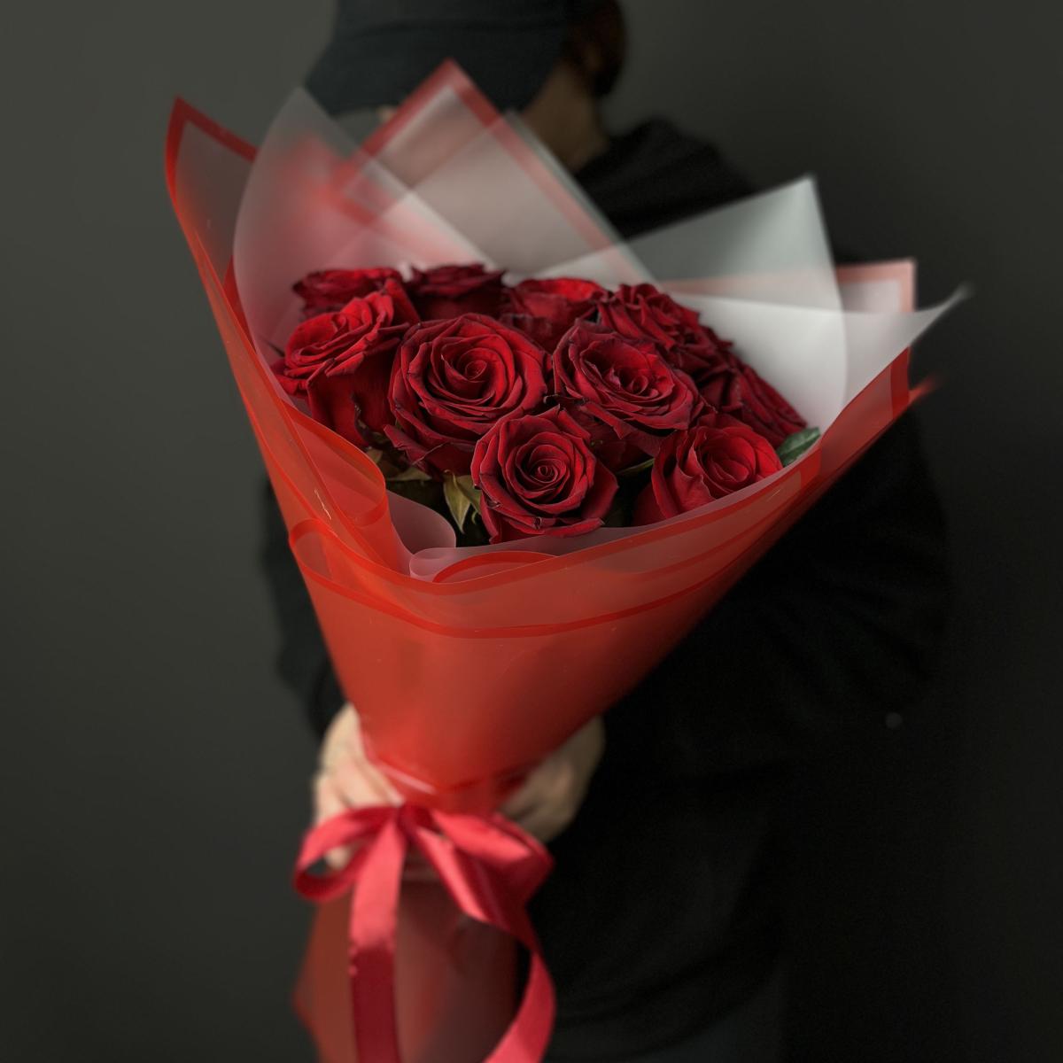 Букеты из красных роз 40 см (Эквадор) артикул: 176792