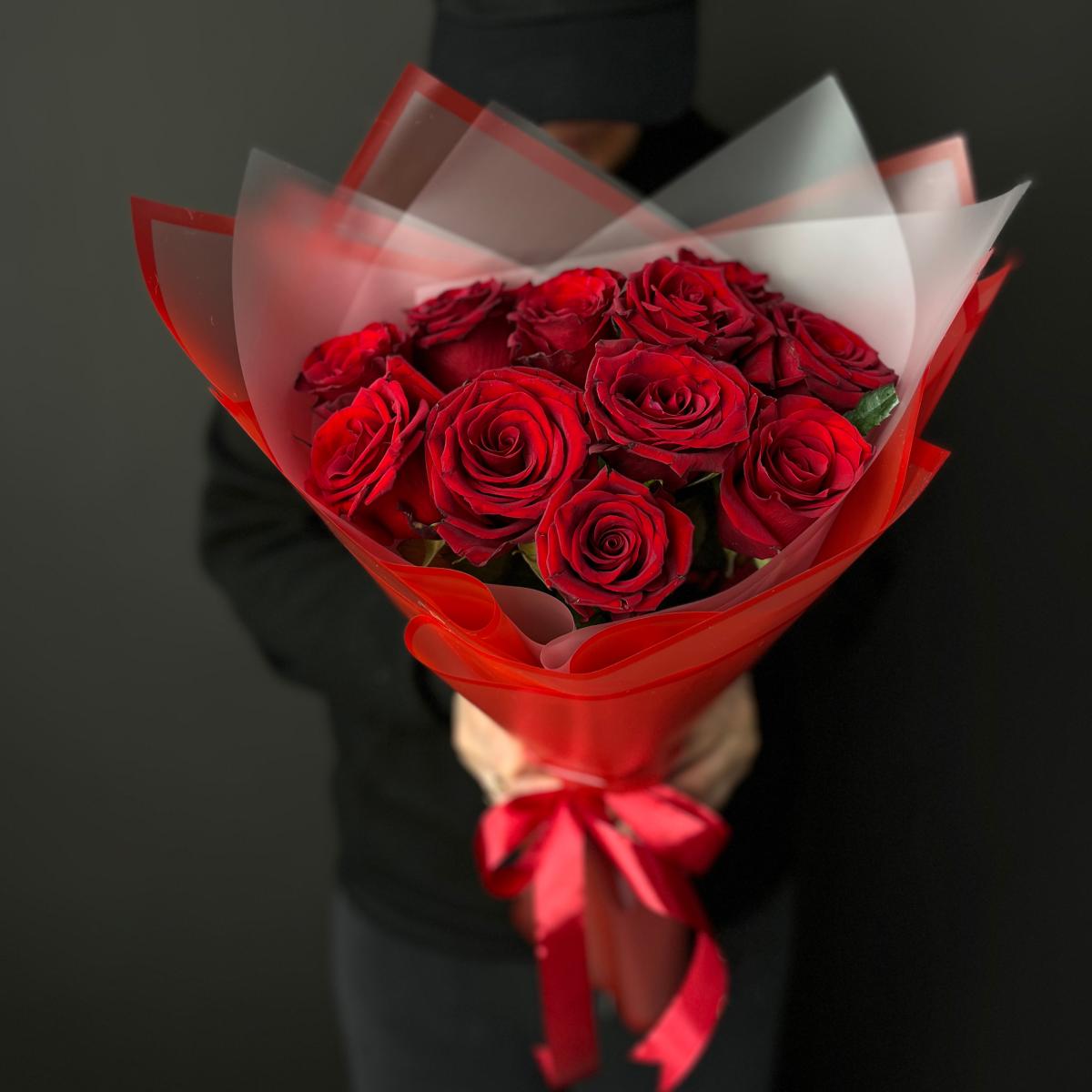 Букеты из красных роз 40 см (Эквадор) артикул: 176792