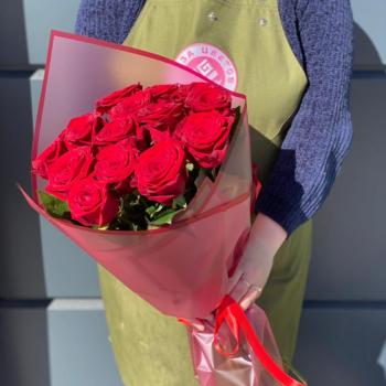 Красные розы 60 см 15 шт. (Россия) articul: 313698