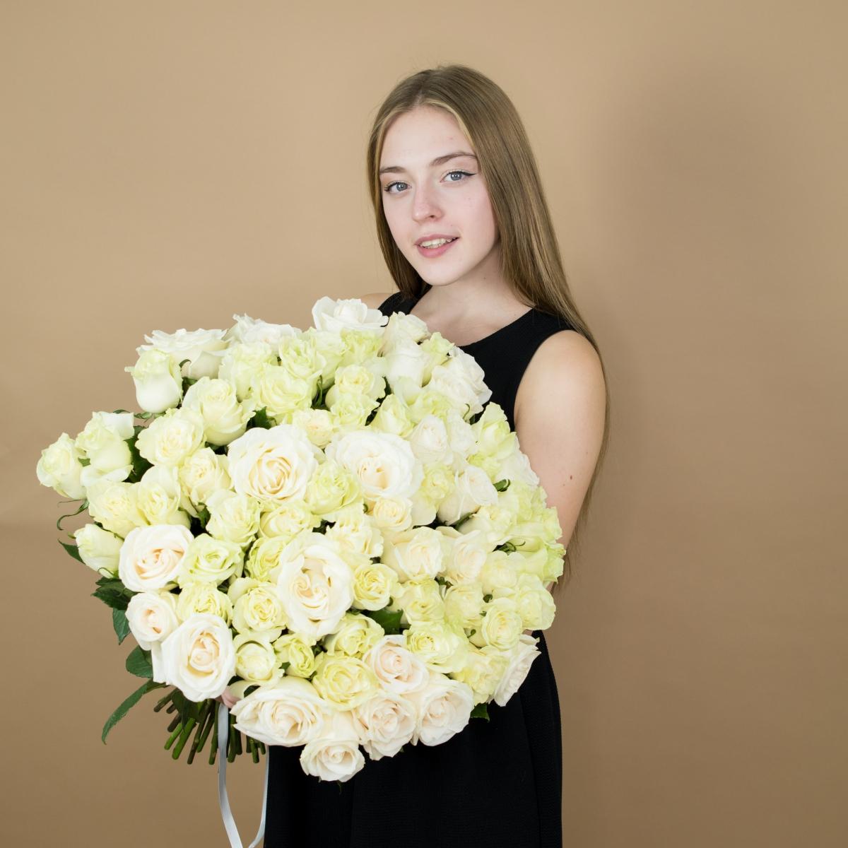 Букеты из белых роз 40 см (Эквадор) [артикул  616]