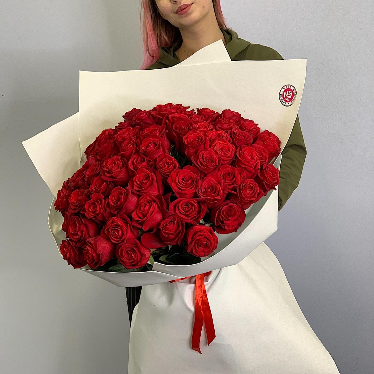 Букеты из красных роз 50 см (Эквадор) Артикул: 770