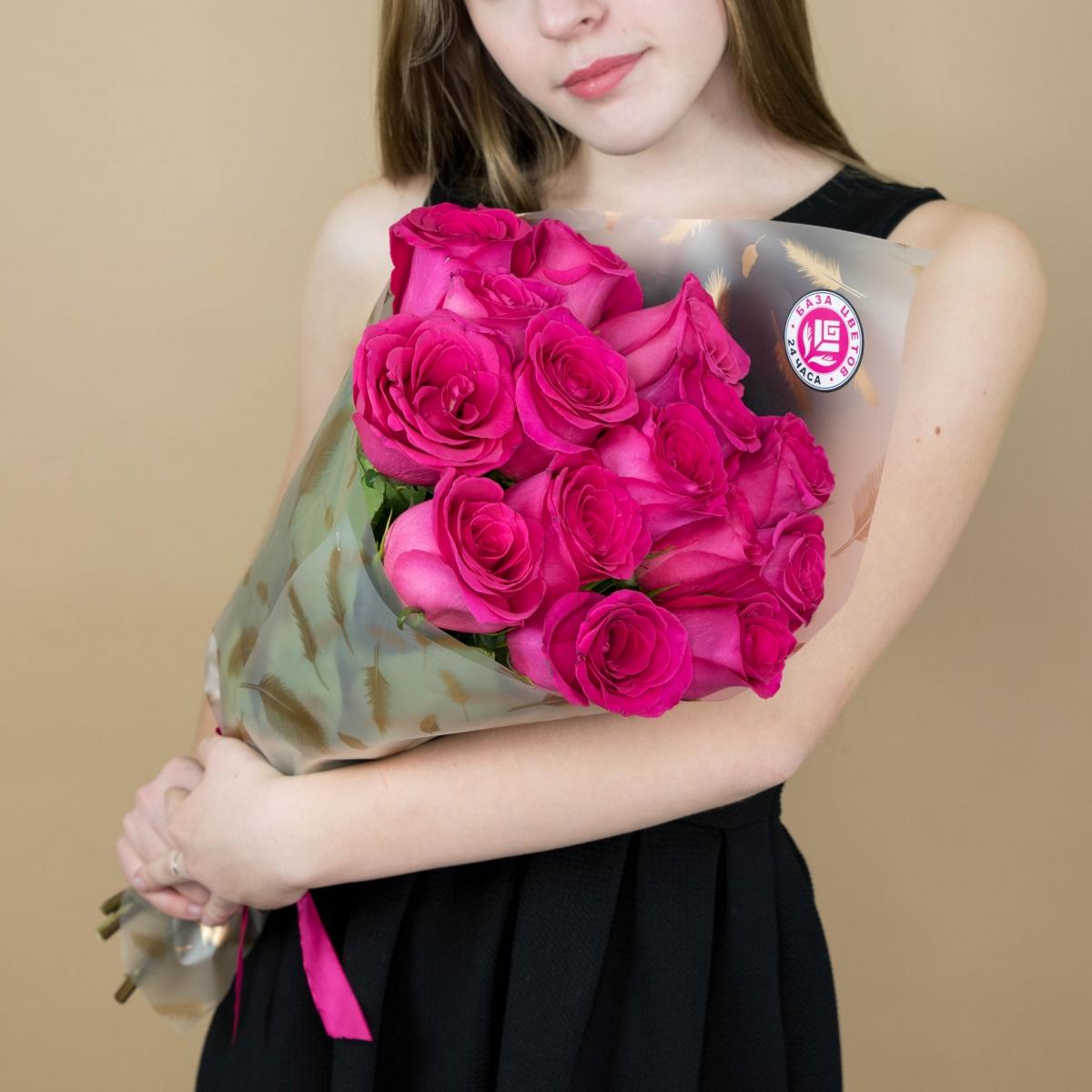 Букет из розовых роз 15 шт 40 см (Эквадор) (артикул  82544)