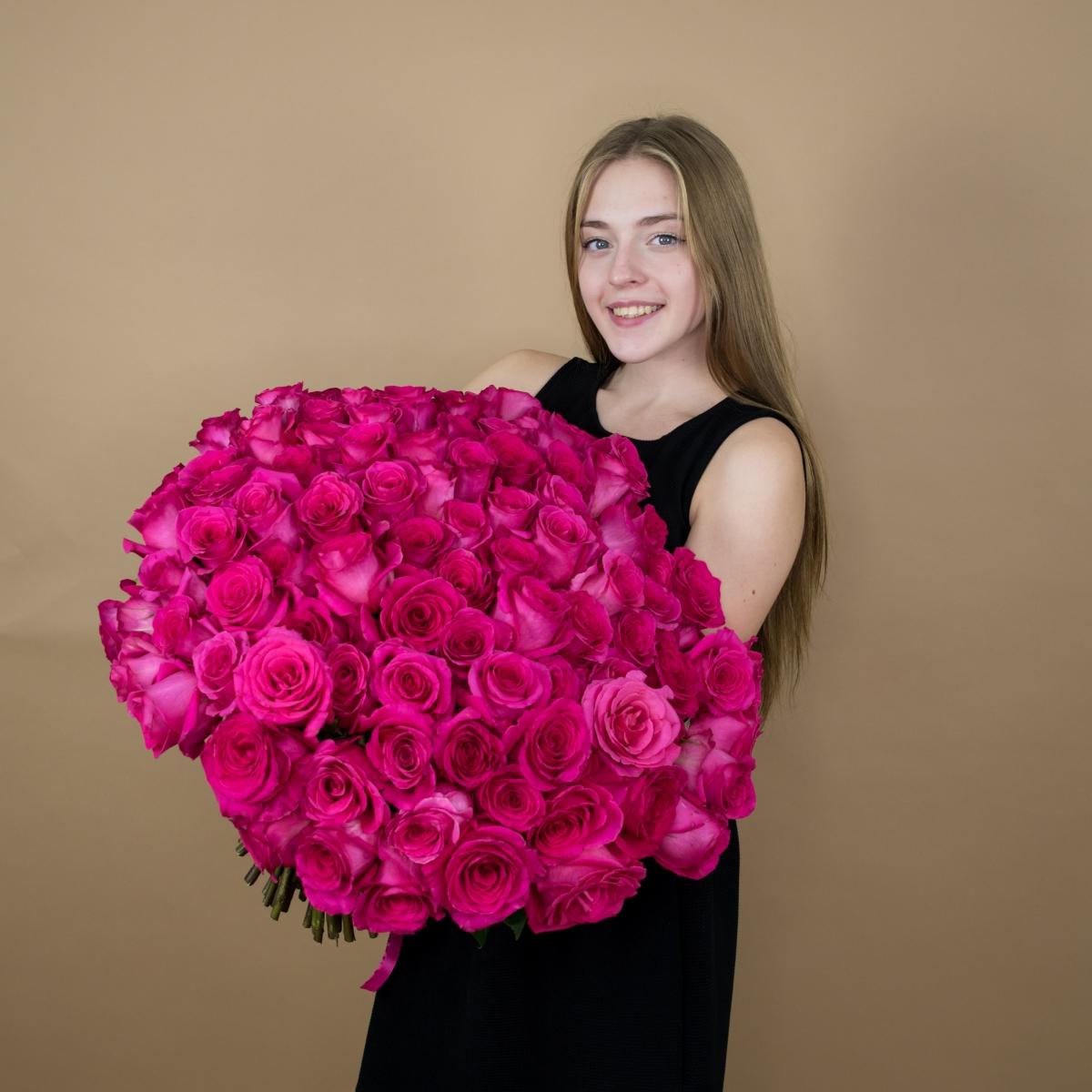 Букет из розовых роз 75 шт. (40 см) №  83006