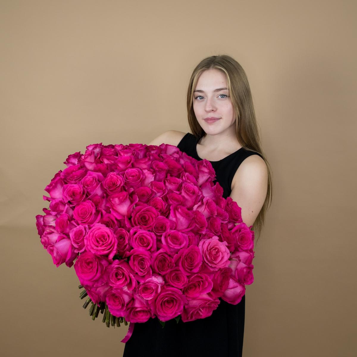Букет из розовых роз 75 шт. (40 см) №  83006