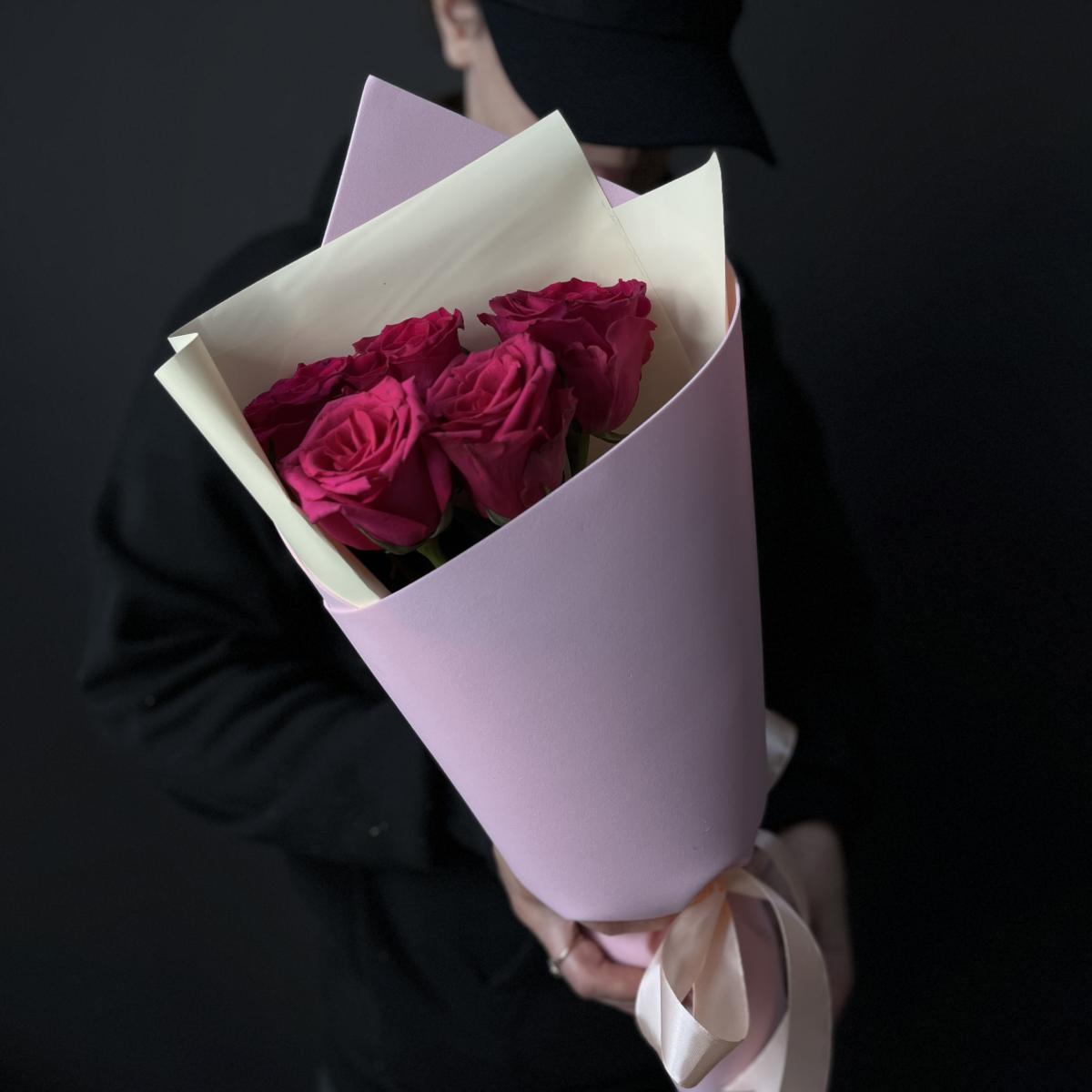 Букеты из розовых роз 40 см (Эквадор) код товара: 83468