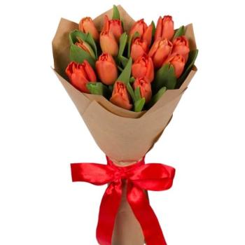 Букет красных тюльпанов 15 шт Артикул   133672
